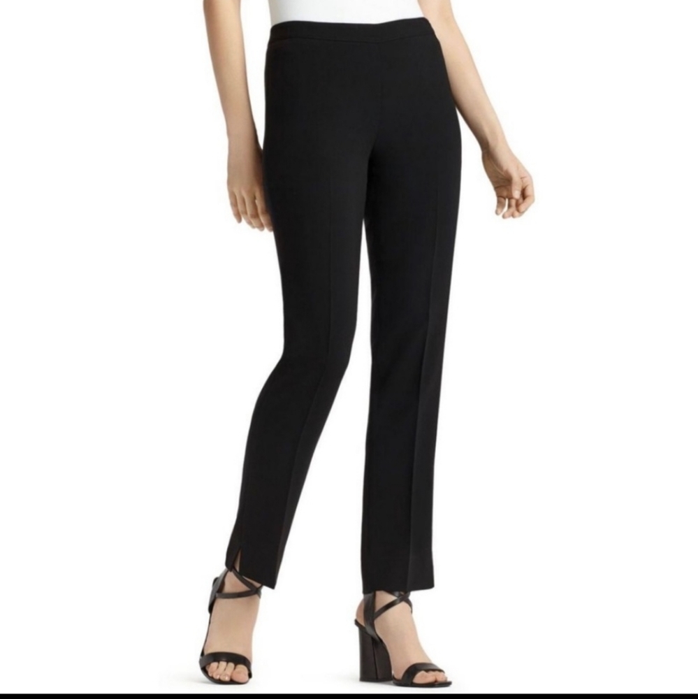 Lafayette 148 navy blue ankle cut wool blend pants women size 6